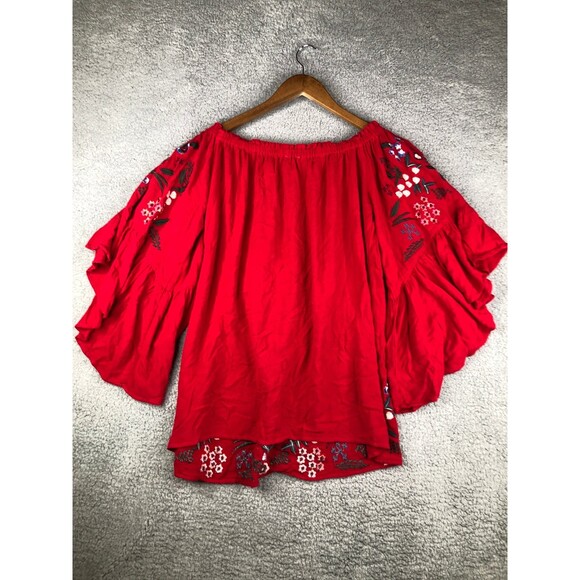 UMGEE Embroidered ball sleeve blouse guaze sz Medium - Picture 7 of 8